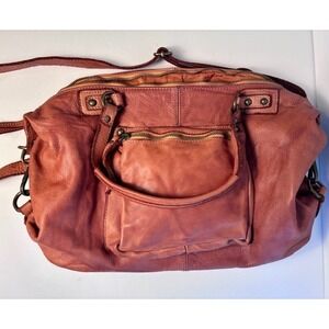 Borse in Pelle Italian Leather Satchel Bag Terracotta Orange Crossbody Hobo